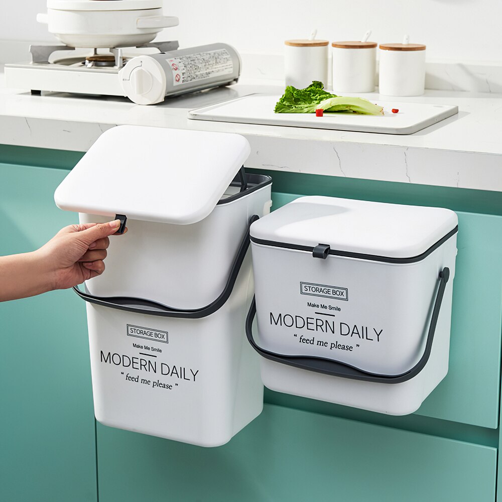 Poubelle murale en PP , Portable, avec couvercle, pour la cuisine, les toilettes et la maison