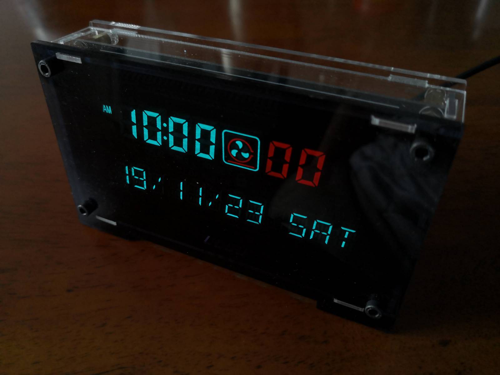 Vfd Klok Vacuum Fluorescent Display Twee-Kleur Vfd Screen 5V Voeding Tijd Geheugen 6 Inches