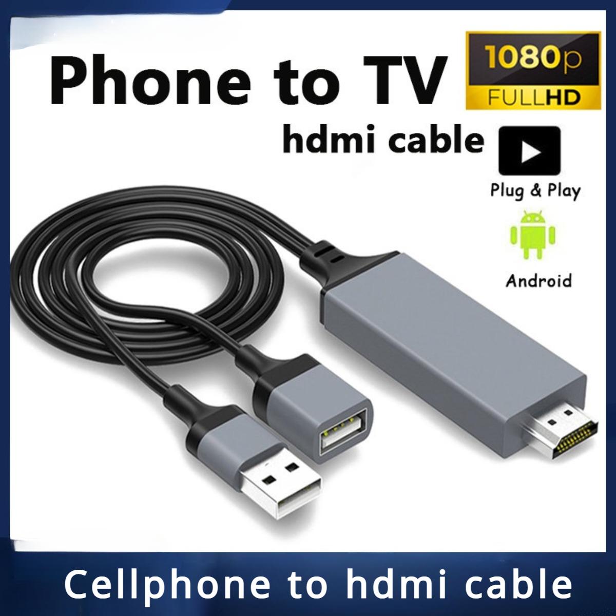 1M telefoon naar tv-kabel HDMI naar mobiele telefoonkabel Plug Play 1080P HDMI-connector USB naar HDMI-adapter