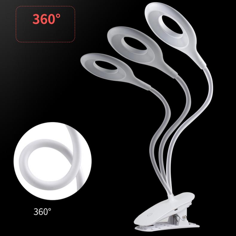 LED-tischleuchte mit berühren-Clip, schwanenhals, usb-aufladbar, 1200 mah akku, Ideal zum arbeiten, lesen oder fürs schlafzimmer.