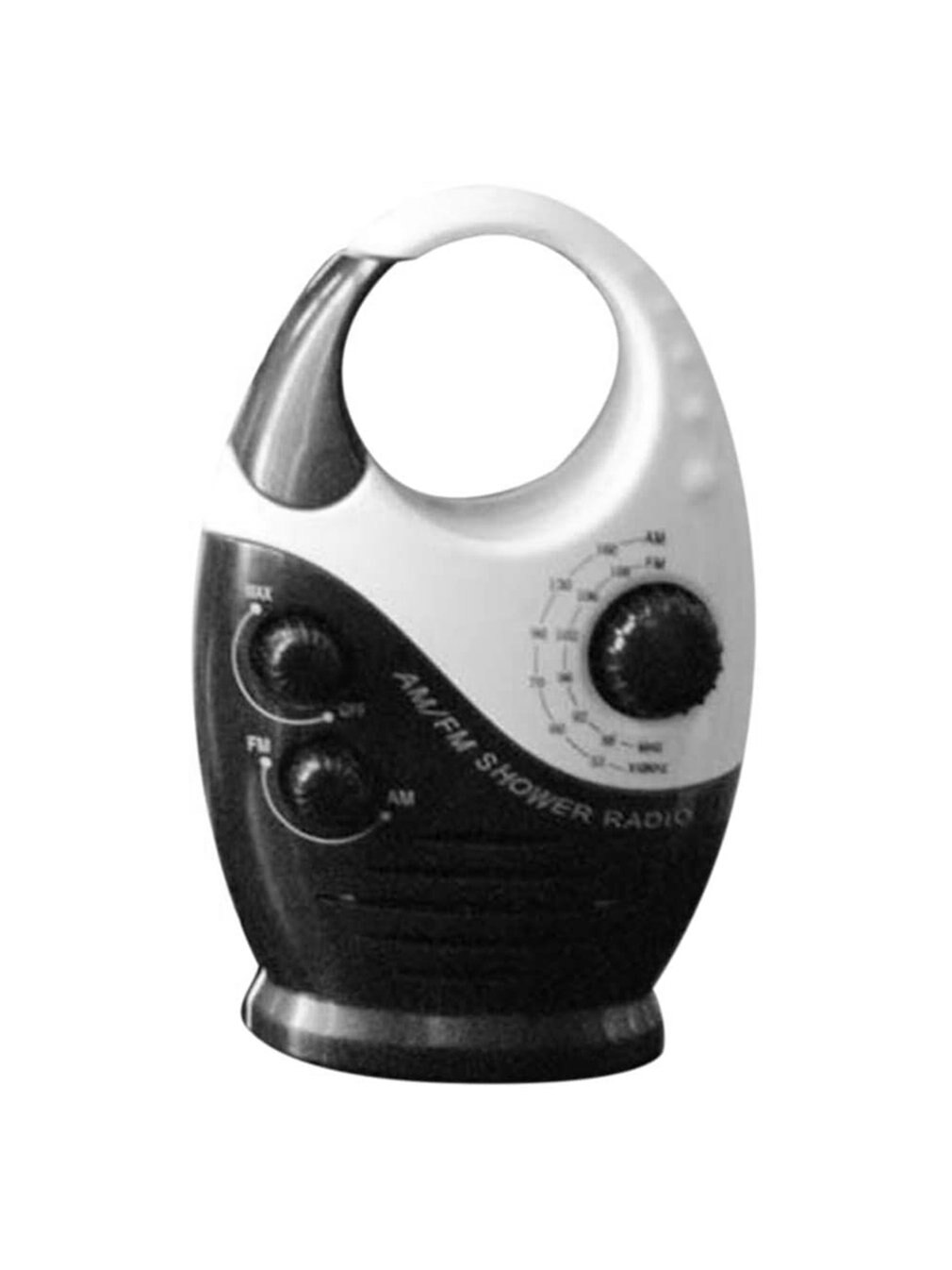 Shower Radios Waterproof AM FM Bathroom Shower Radio Portable Speaker Battery Powered Adjustable Volume: Black