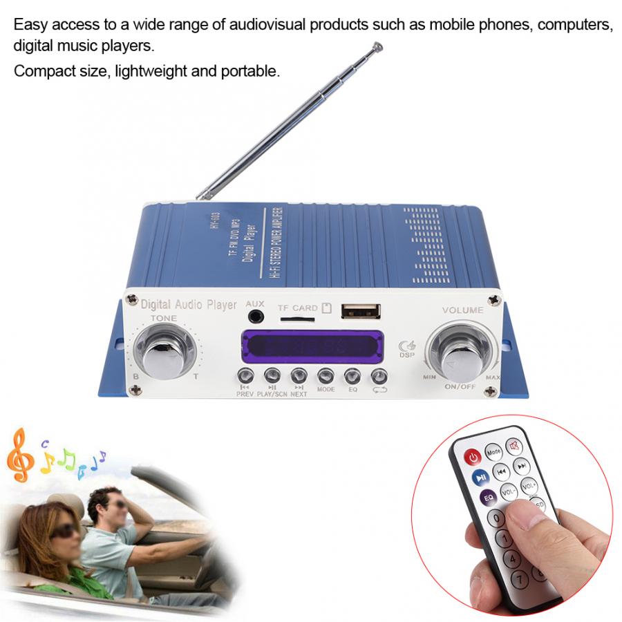 12V Mini Motorcycle Car Audio Amplifier Amp High Power HIFI Stereo Sound Amplifier Blue