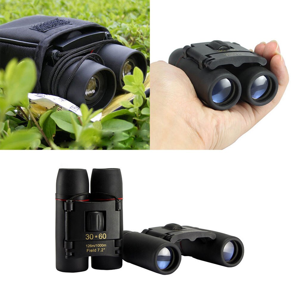 30x60 Folding Compact Zoom Binoculars Low Light Night Outdoor Telescope High Definition 1000M Long Range Binoculars