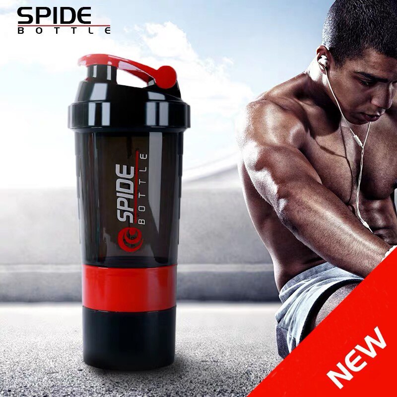 19oz bpa gratis bærbar proteinpulver fitness sports shaker flaske med twist lock protein box opbevaring og blandingsbold