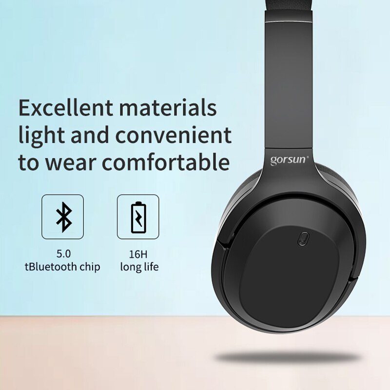 GURSUN – écouteurs sans fil Bluetooth 5.0 E98, casque d'écoute pliable, stéréo 3D, AUX avec microphone, 400XM3