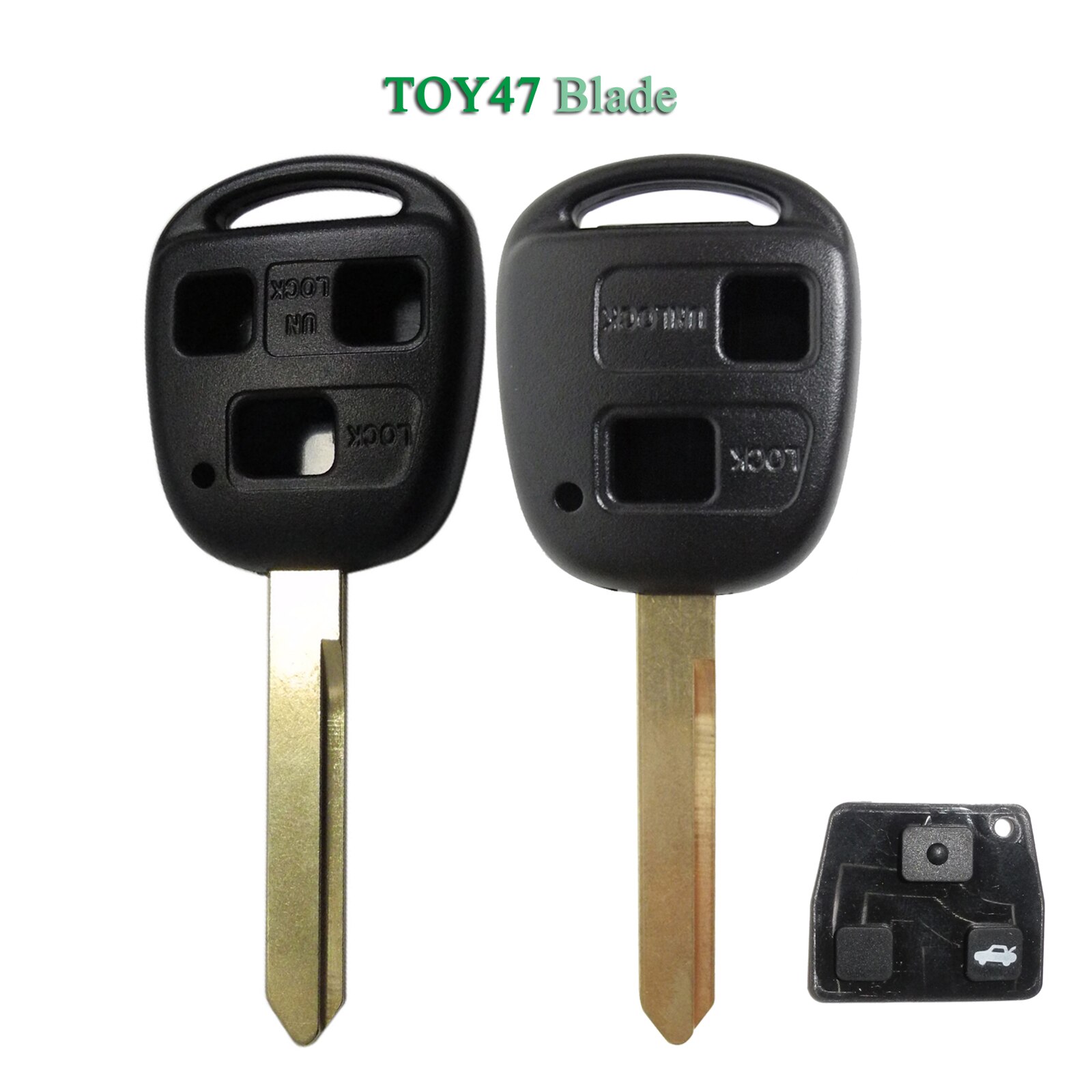 Bilchave 2/3 Knoppen Auto Afstandsbediening Auto Sleutel Shell Fob Voor Toyota Yaris Avensis Key Case Met Toy47 Ongecensureerd Blade Vervanging