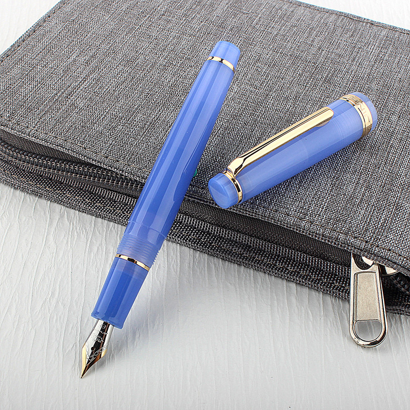 Jinhao 82 pluma estilográfica transparente Clip dorado pluma giratoria Popular EF F M NIB negocios Oficina escuela suministros escritura: Verde claro / M