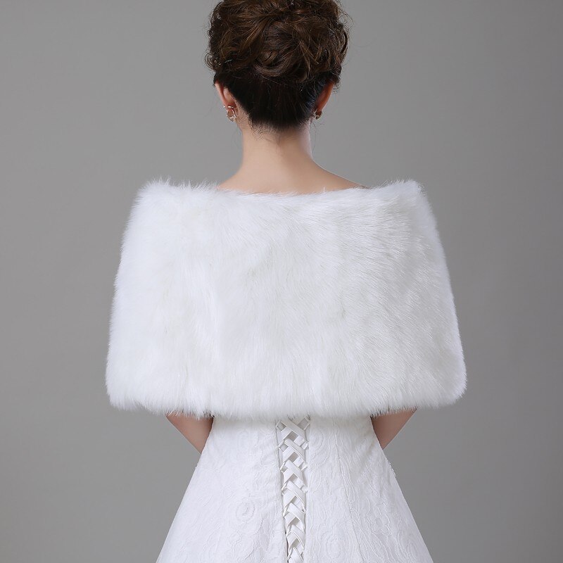 Veste en fausse fourrure de mariage, châle en fausse fourrure, écharpe cache-épaule, boléro manteau, couverture de châle de mariage de mariée, accessoires de mariage