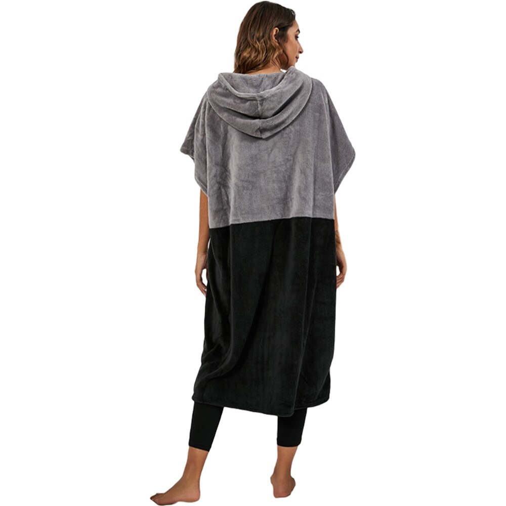 Toalla de playa con capucha gruesa Extra grande para mujer, Poncho de Surf con contraste de Color, secado rápido, toalla de microfibra, FGRTSD1