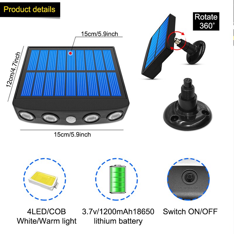 Solar Motion Sensor Light Outdoor Landscape Solar Wall Lamp Camera Shape Wireless Security Lighting Decoration for Garden Home