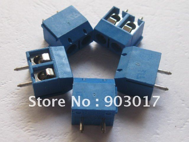 2pin 5.0mm Schroefklemmenblok Blauw Connector 20 Stks Per Lot