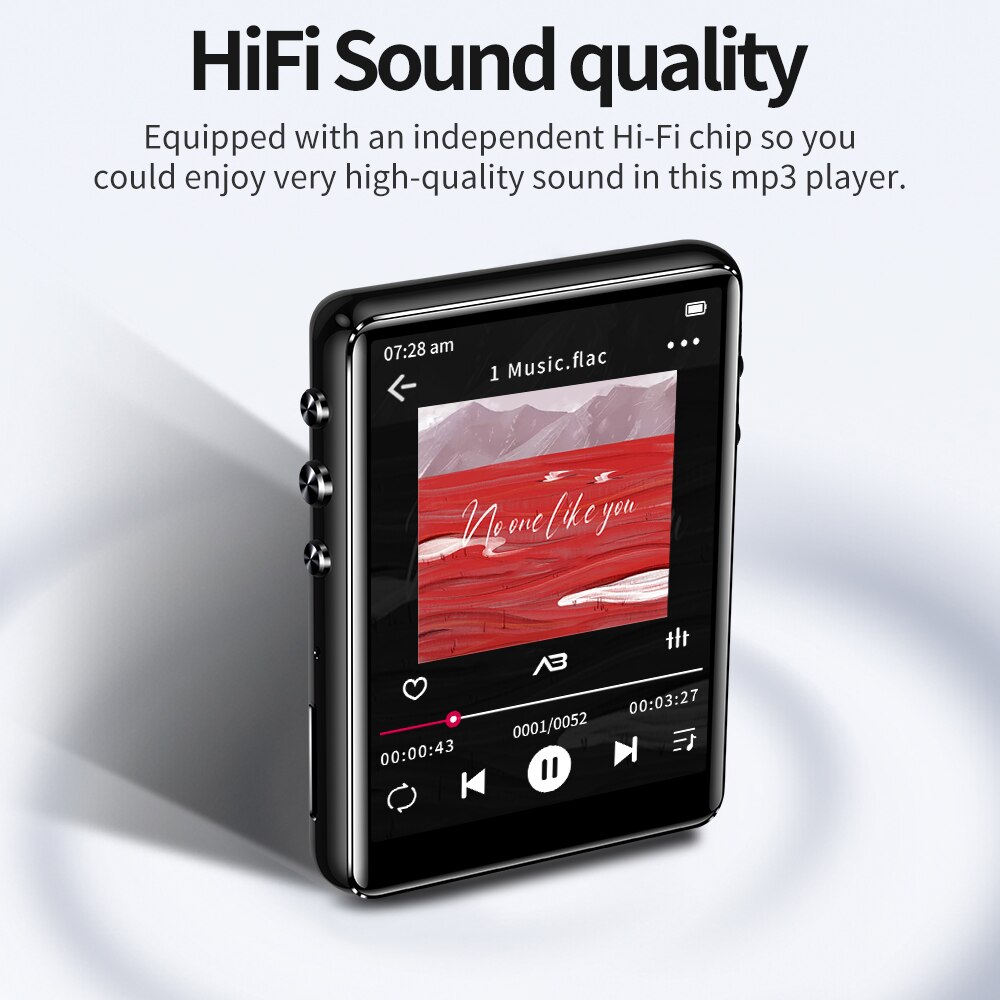 Newest Original Metal Support Bluetooth 5.0 MP3 Player HiFi Music Player Built-in Speaker With E-book Recording /FM Radio/Video