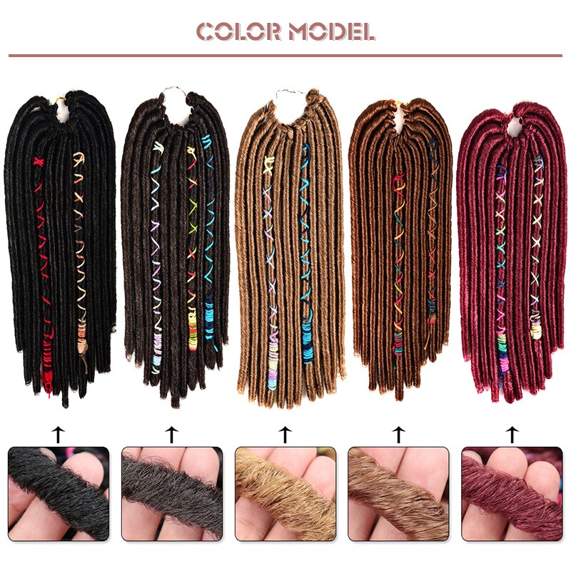 12stands/pack 18inch Crochet Braids Dreadlocks Hair Extensions Synthetic Hair Straight Soft Styles Dread Braids