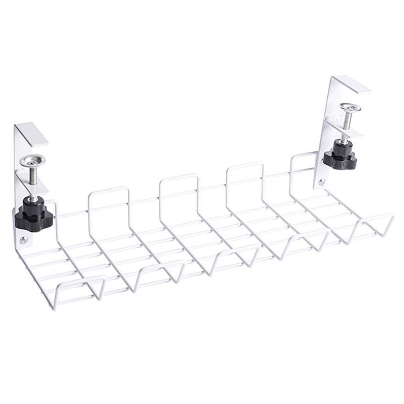 Under Desk Wire Storage Rack Under Desk Cable Organizer Wire Cable Tray Wire Panel Storage Organizer Under Desk Shelf: White