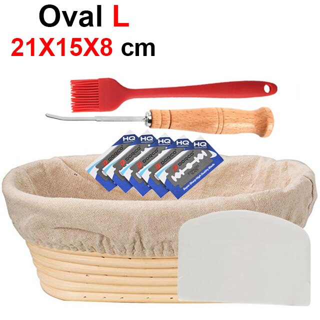 UPORS Natural Bread Proofing Basket Rattan Oval Wicker Sourdough Dough Fermentation Banneton Bread Basket: Oval 21X15X8