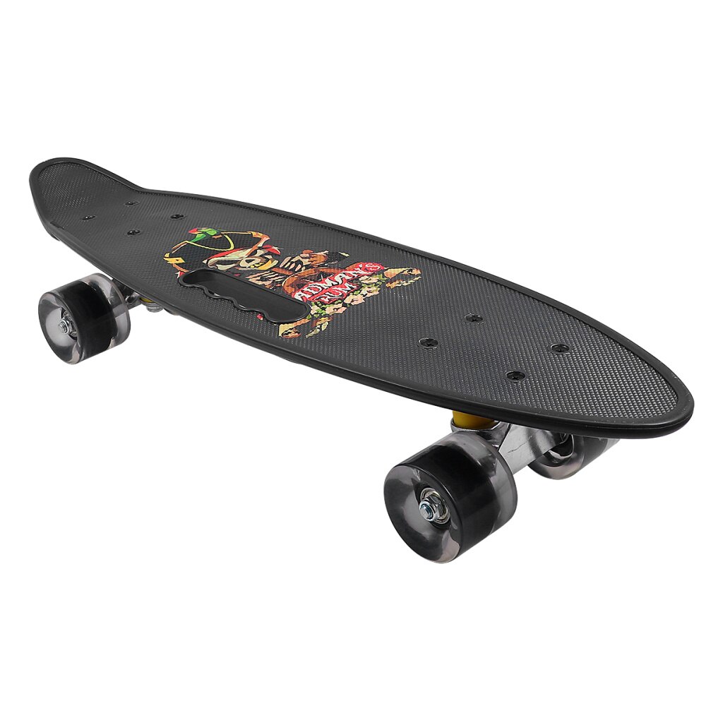 1pc Skateboard Four-wheel Scooter Outdoor Teenagers Skateboard Toy: Black