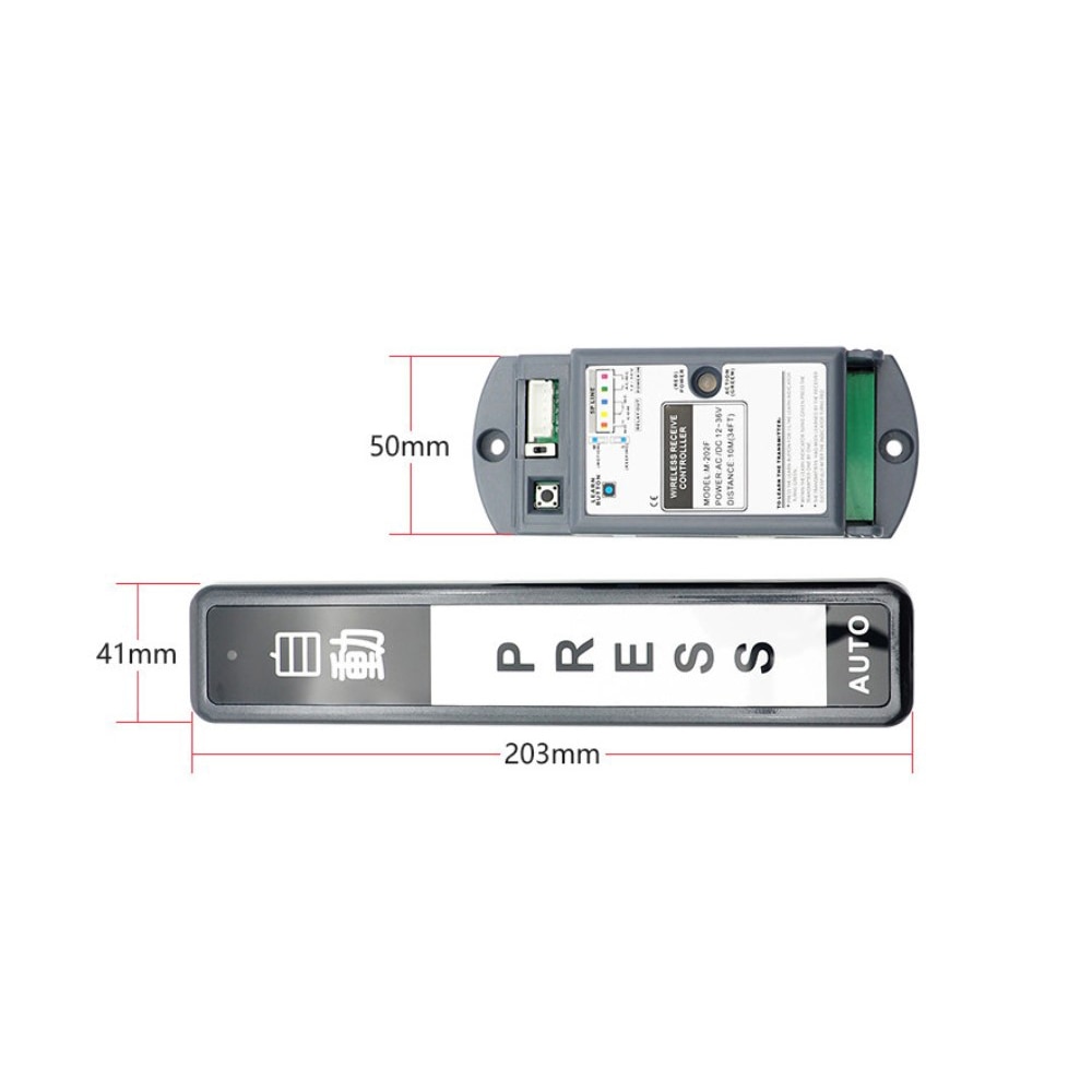 Bouton poussoir sans fil de porte automatique interrupteur poussoir sans fil de Type Long pour portes automatiques