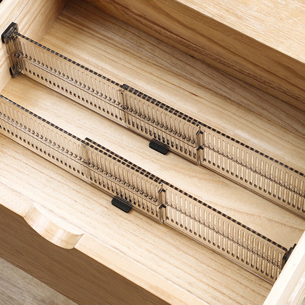 10 Divisor de cajón de plástico 5 juegos, divisores de almacenamiento de cajones para el hogar, divisores de cajones para almacenamiento y organización, combinación gratuita