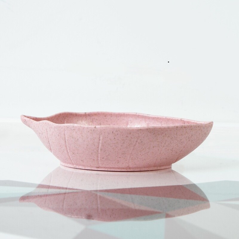 4Pcs Dip Plate kitchen wheat straw seasoning dish plastic Leaf shape pickles small plate tableware dip snack sauce dish