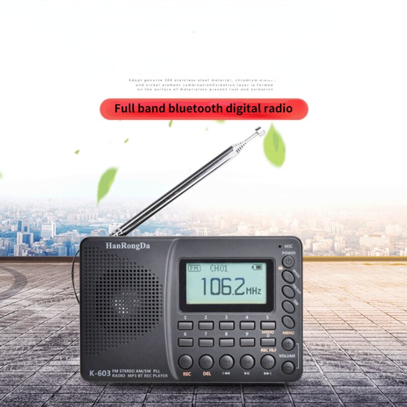 Best Sellers Portable Digital Radio LCD Display FM AM SW Radio With Bluetooth Speaker Power-off Memory Function Radio