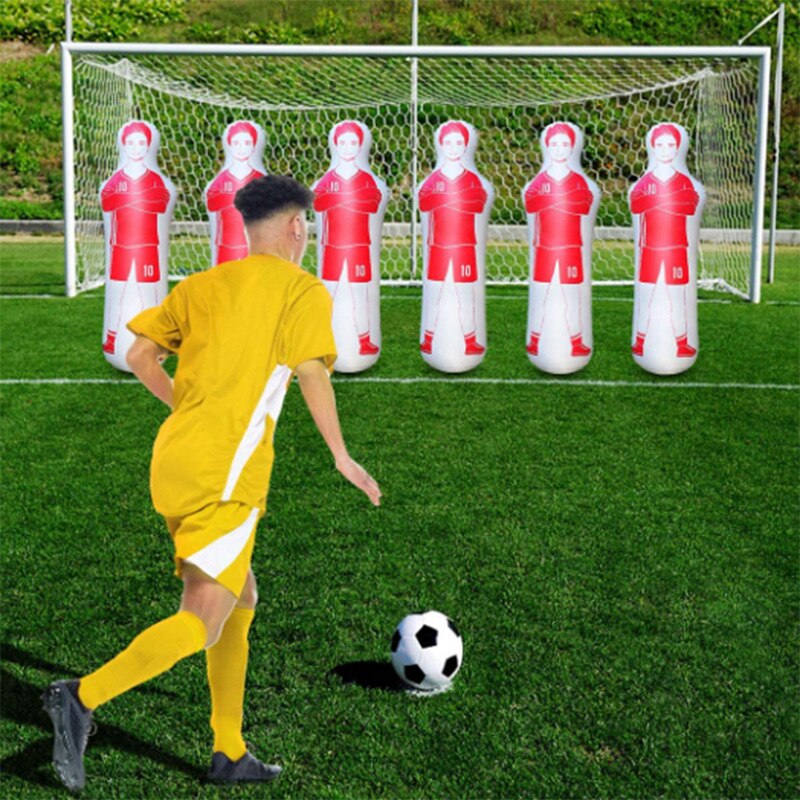 Oppustelig fodbold dummy målmand luft mannequin frispark forsvarsspiller fodbold træningsværktøj oppustelig tumbler væg til børn