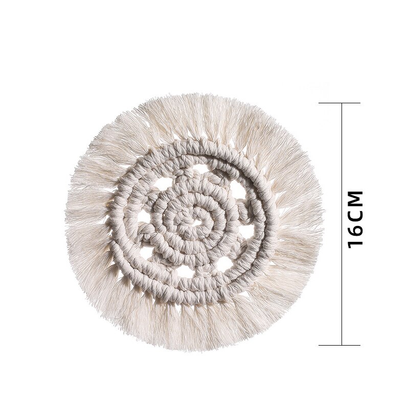 Gevlochten tafelmat, onderzetters, handgeweven wandtapijt, macramé, wanddecoratie, boho-decoratie, huisdecoratie voor kantoor, appartement, bar: G287912