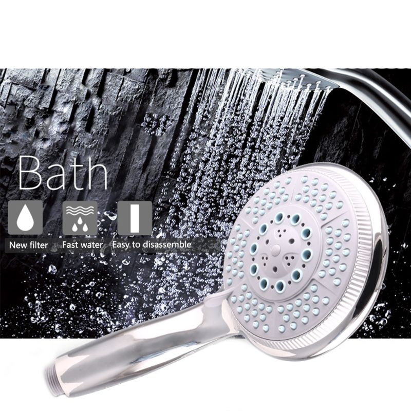 Universal Shower Head 5 Mode Adjustable Water Flow Handset Replacement Faceplate Multifunctional