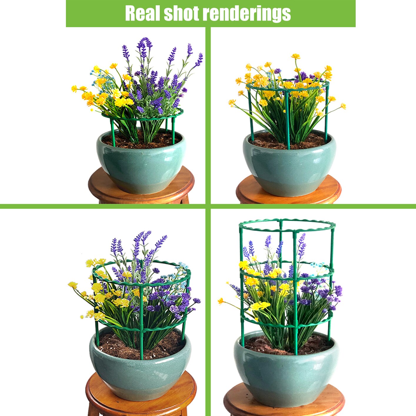 Support de vigne grimpante pour plantes en pot, cadre de Support en acier revêtu de plastique pour fleurs et légumes, outils de Support en treillis pour plantes décoratives, 1 pièce