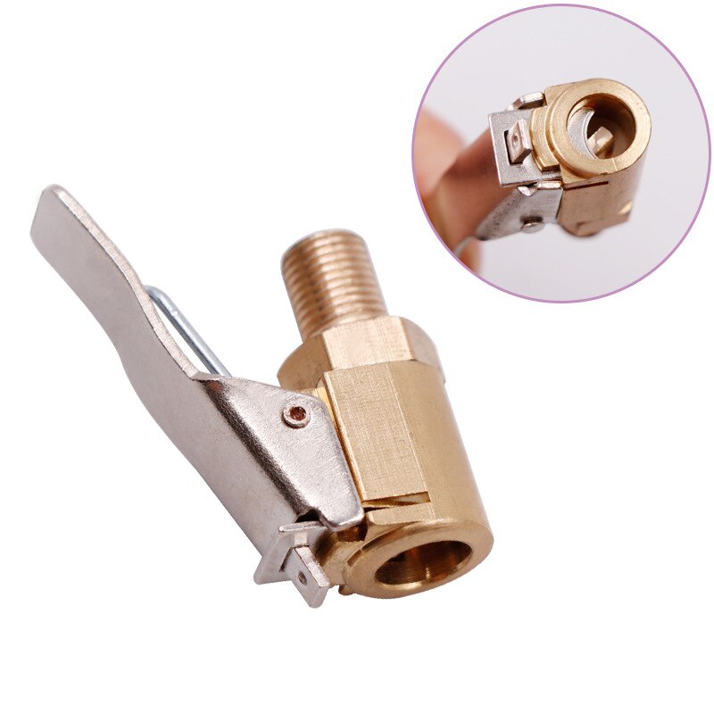 1pcs 6/8mm Brass Car Tire Inflator Chuck Air Compressor Pump Lock on Nozzle Fine Thread Deflation Air Chuck Pump Valve Clip