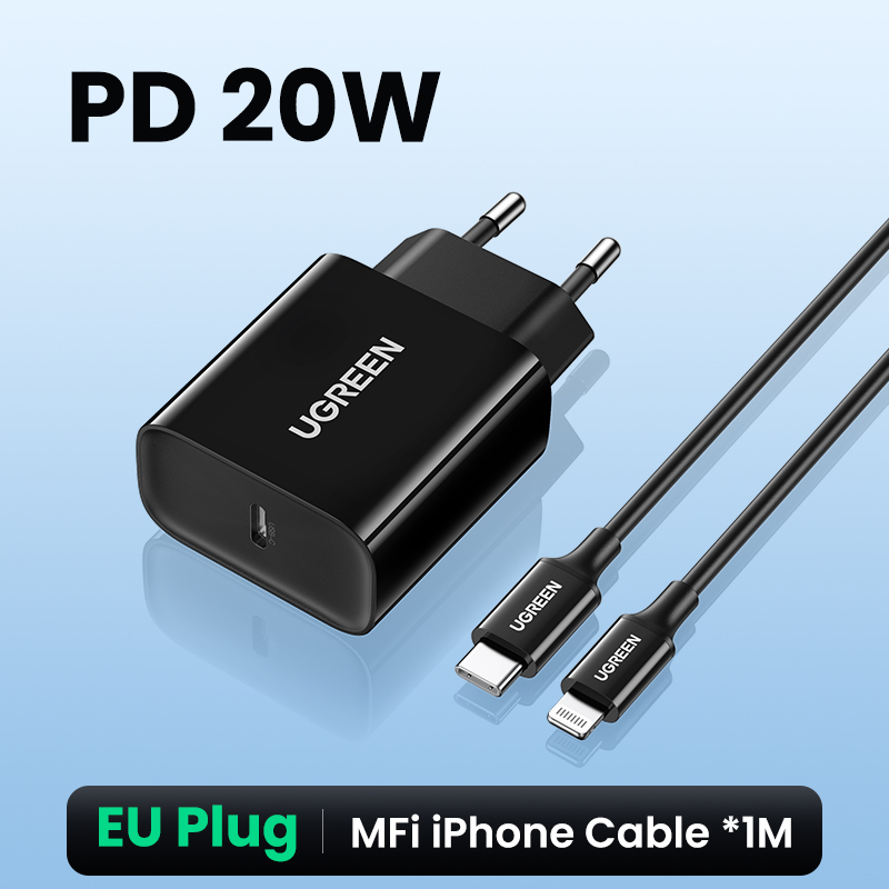 UGREEN PD Ladegerät 20W QC 4,0 QC 3,0 USB Typ C Schnelle Ladegerät Schnell Ladung 4,0 3,0 QC für iPhone 13 12 Pro Xs 8 Xiaomi Telefon Ladegerät: BR