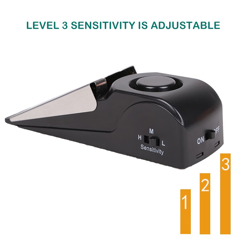 Mini alarme anti-choc sans fil, Vibration, cale de porte moulée, système d'alerte de sécurité, 120 dB, alarme d'arrêt de porte