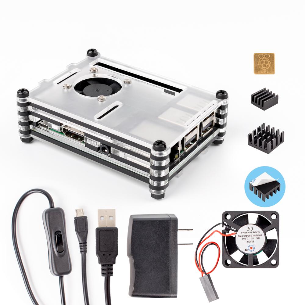 SunFounder Raspberry Pi 3B+, 3, 2, 1B+ Enclosure Metal Case with Heat Dissipation Silica Pad Raspberri pi 3 B+ Case: Bundle 2
