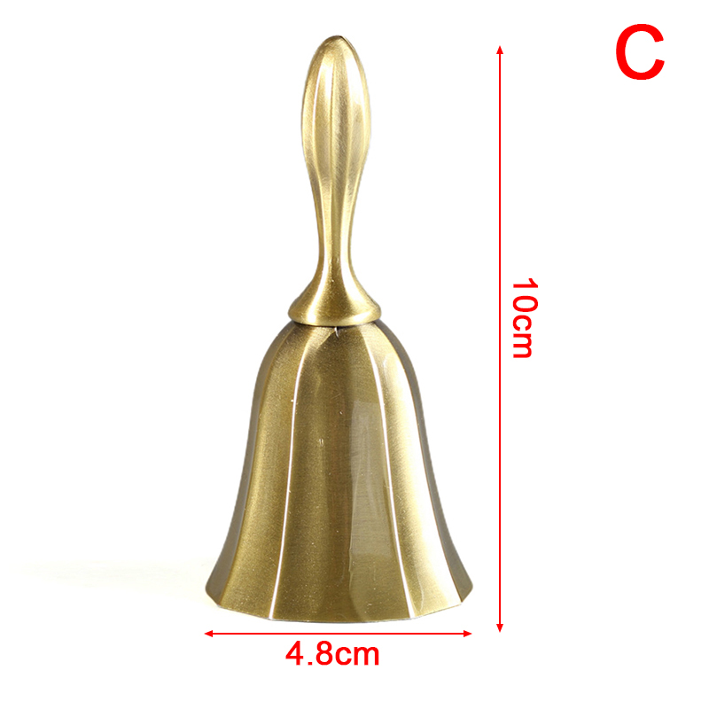 Retro Metal Tone Koper Christmas Hand Bell Thee Bell Craft Wedding Alarm School: C