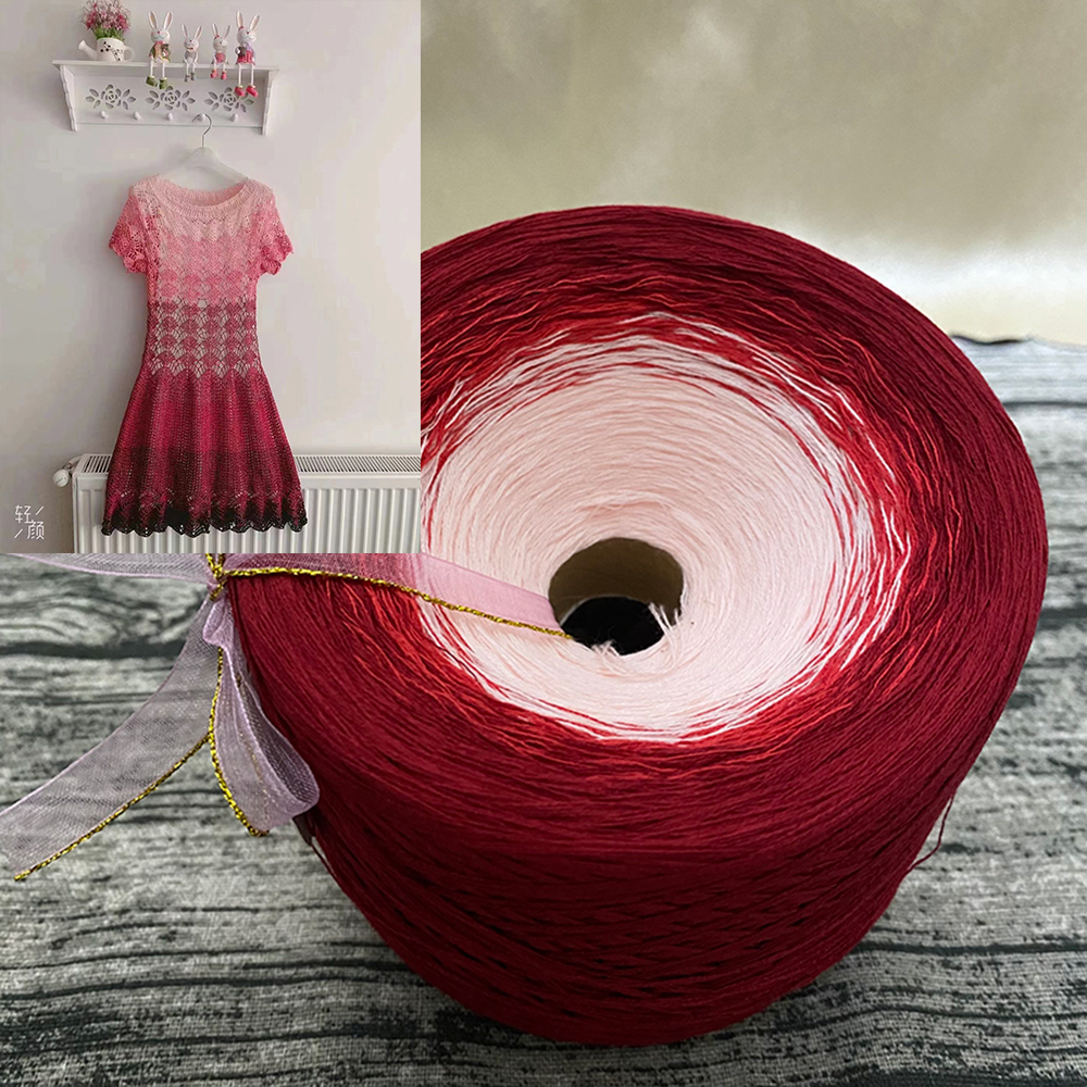 Organic Cotton Cake Line Gradient Color Baby Wool, DIY Handmade Knitting Line, Crochet Line, Shawl Long Skirt Sweater, 300g/Ball: Lavender