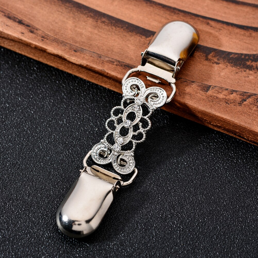 Pull Cardigan pince canard-bouche Clips Flexible perlé perle broche châle chemise col boucles vêtements décor accessoires