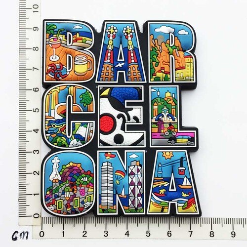 Spain Fridge Magnets Barcelona Madrid Mallorca EspanaTourism Souvenir Soft Silicone Magnetic Refrigerator Sticker Decor: Barcelona