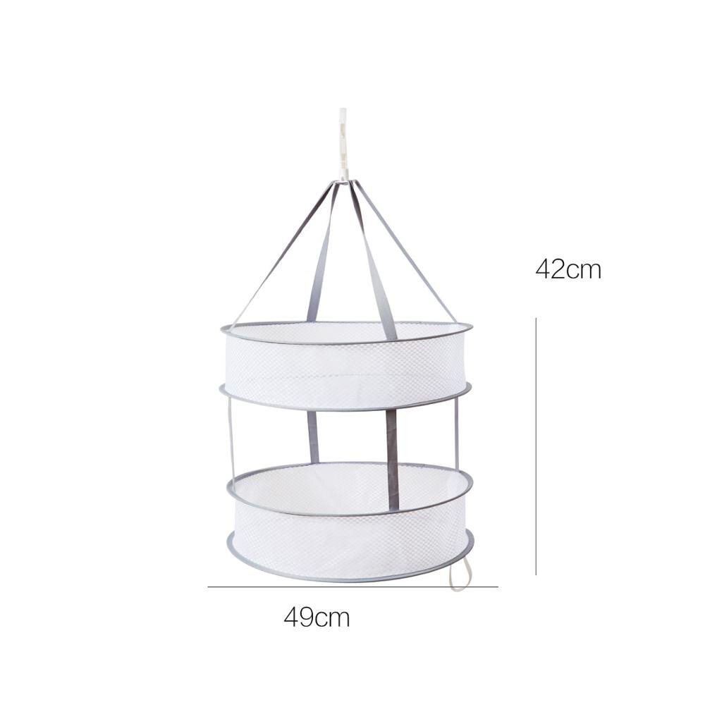 Windproof Clothes Dryer Drying Rack For Sweaters Hanging Laundry Basket Mesh Folding Nets Double Layer: S Double