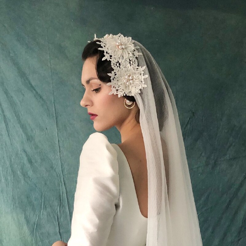 Velo da sposa corto in tulle con pettine: velo blush in diverse lunghezze e colori - NATALIA - Italia