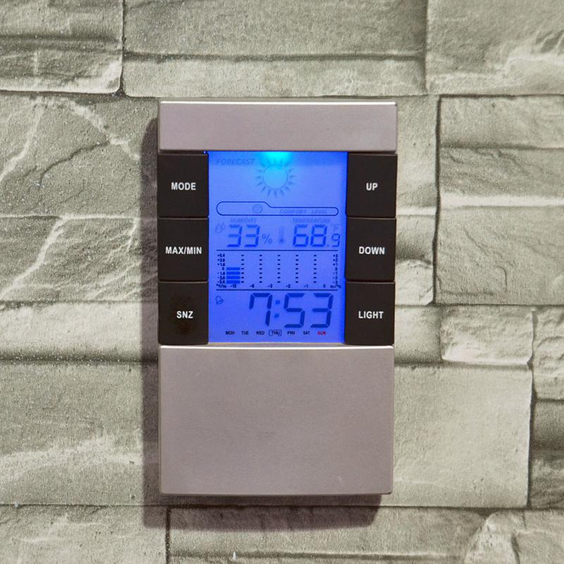 Mejor LCD medidor de temperatura de humedad higrómetro habitación interior termómetro reloj