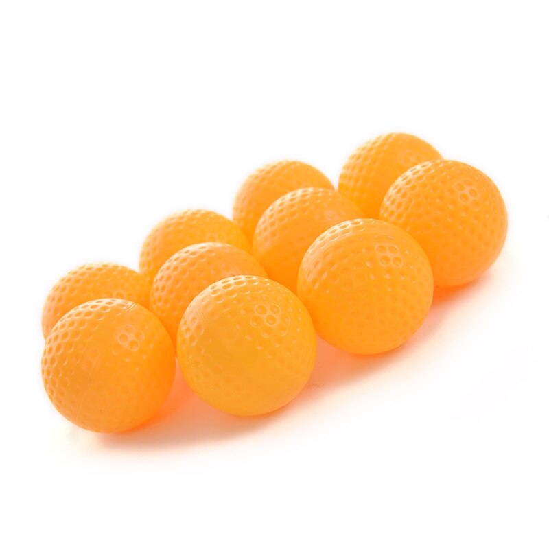 10 unids/lote pelotas de Golf elásticas de plástico amarillas, pelota de entrenamiento de práctica de Golf, ayuda al aire libre,