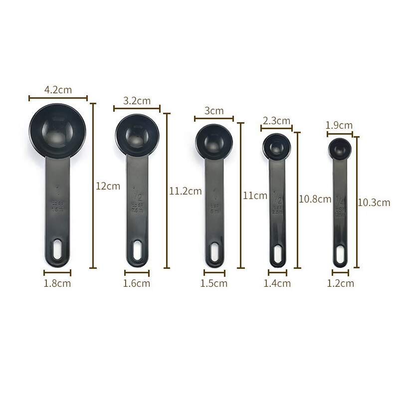 Dropshipping 5 sztuk/zestaw kuchenne łyżki pomiarowe kolorowe kadzi pomiarowe z uchwytem skali kuchenne narzędzie pomiarowe