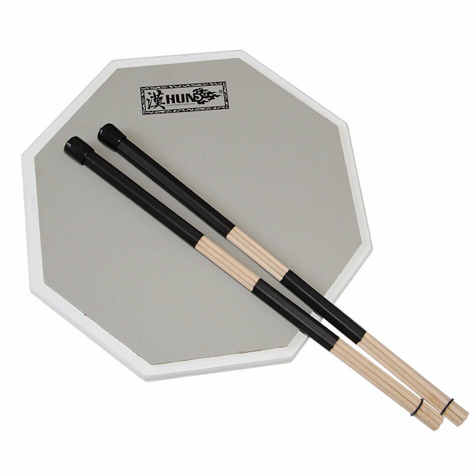 Paar Jazz Drum Brushes Zwart Rubberen Handvat Met Witte Nylon Drum Borstel