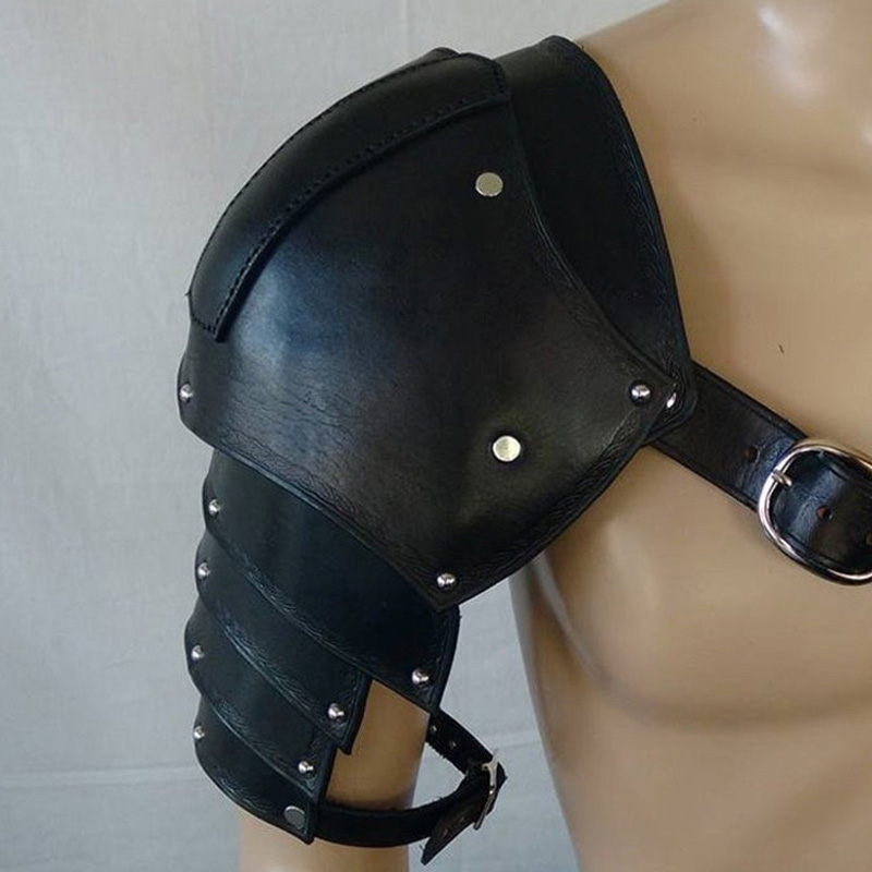 Armadura de hombro de cuero Steampunk Medieval, gladiador vikingo, caballero samurái, disfraz de Cosplay, paulders góticos, cinturón de pecho, Spaulders