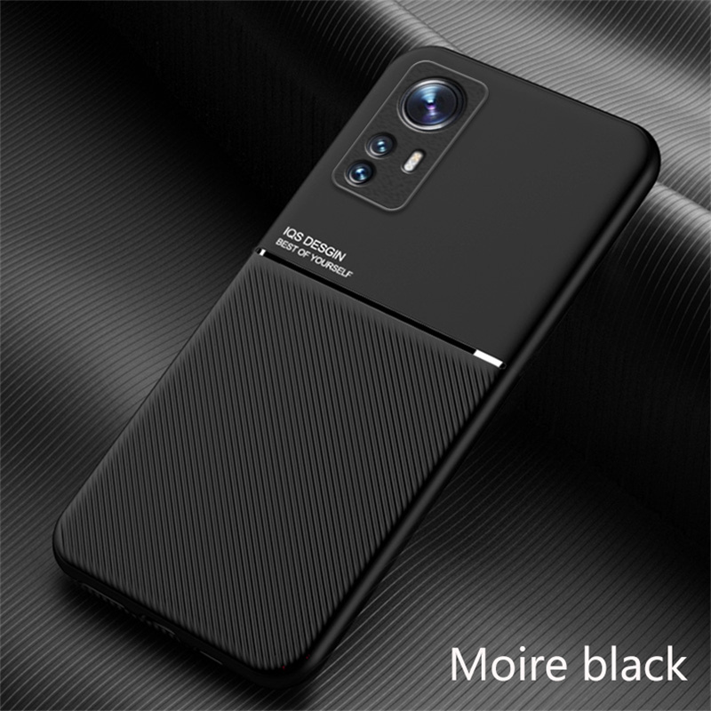 Für Xiaomi Mi 12 Profi 12X 5G fallen Luxus PU Leder Textur Weiche Rückseitige Abdeckung für Xiaomi Mi12 Mi12X magnetische Halfter Telefon Fällen: Pro Mi 12 Profi / Schwarz