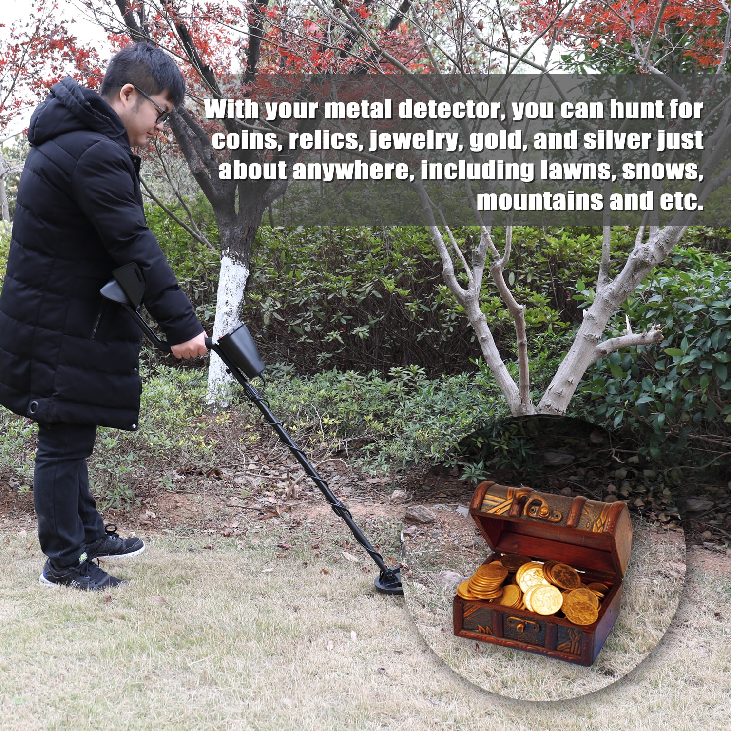 GTX5060 Portable Metal Detector Underground Metal Detector High Sensitivity Jewelry Treasure Gold Metal Detecting Tool
