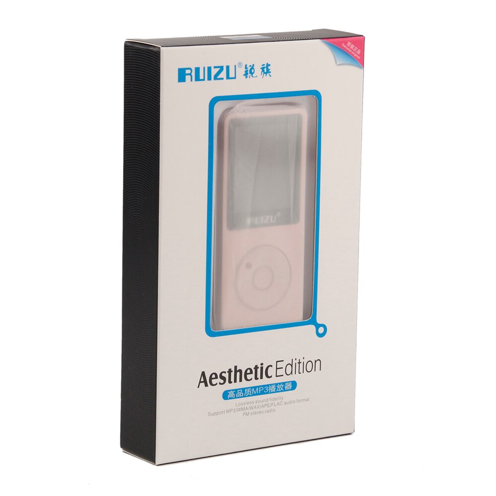 Lecteur de musique 100% Original RUIZU X02 version anglaise ultra-mince lecteur MP3 avec 8 go de stockage jouer 80h Radio Fm E-Book