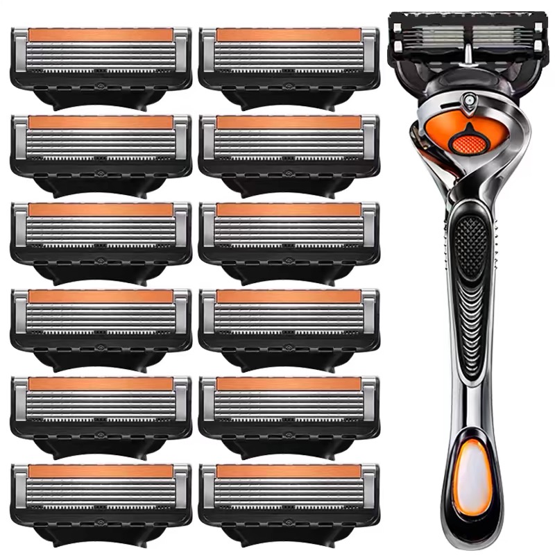 5 Layers Manual Shaver Razor With 4 Replaceable Heads Blade Brand universal Handle & Head