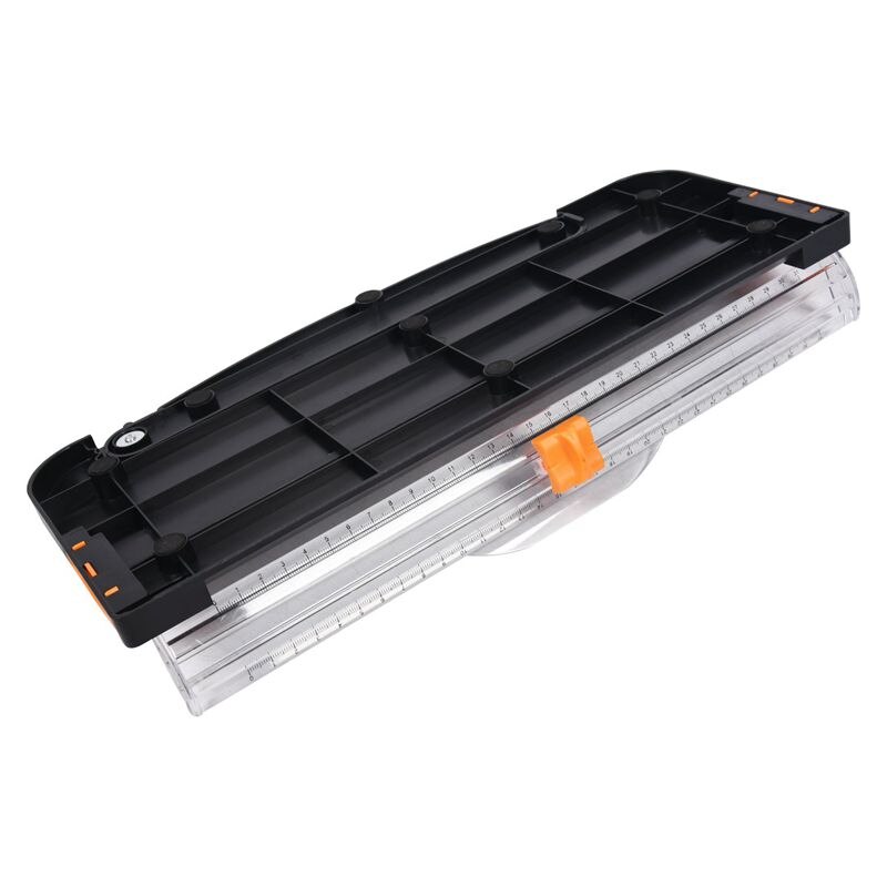 Jielisi 12 Inch A4 Paper Cutter Trimmer Zwart-Oranje Met Multi-Functie * Automatische Beveiliging Safeguard Wanneer Snijden *