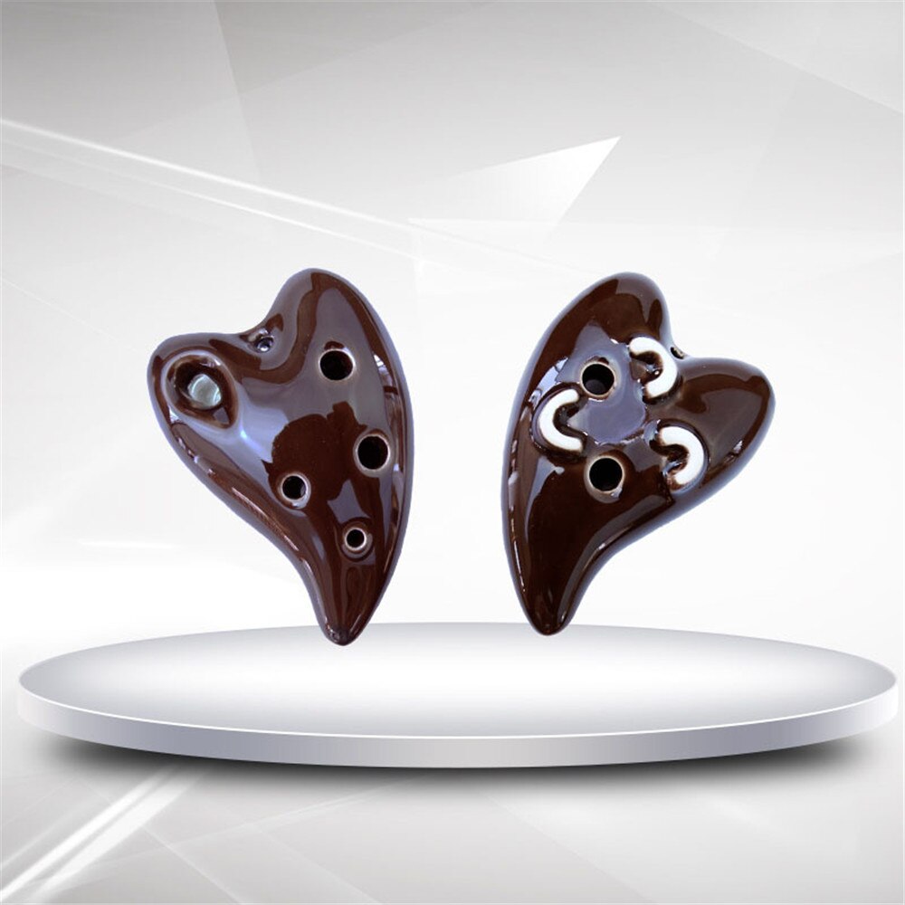 Amore Ocarina 6 Foro in Ceramica Flauto Artigianato Decorazione Ornamenti Strumenti Musicali di Espressione Del Fumetto Ocarina: caffè