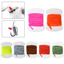 8PCS 3.0m Fishing Flies Tying Body Material Fly Tying Tinsel Chenille For Woolly Bugger Worms Rayon Chenille Yarn Fly Fishing
